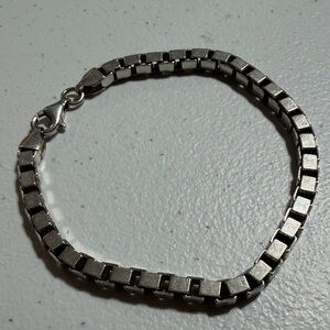 Italian 925 Venetian Box Link Unisex Bracelet 7.25"  (3)